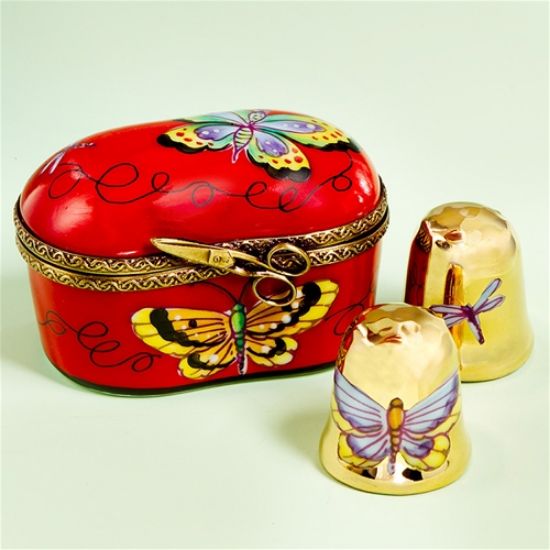 Picture of Limoges Sewing Case Box with Thimble