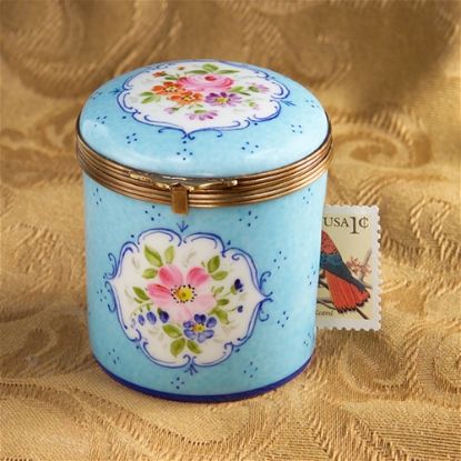 Picture of Limoges Turquoise Stamp Box