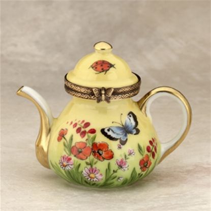 Picture of Limoges Butterflies Ladybugs in the Garden Teapot Box