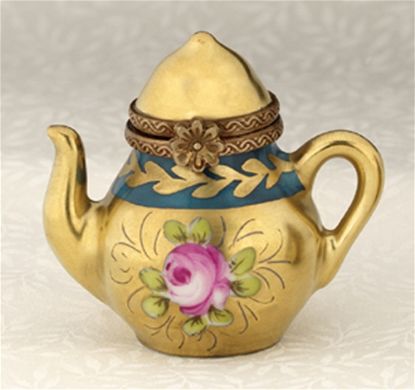 Picture of Limoges Gold Teapot with a Rose Box