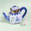Picture of Limoges White Blue Flowers Teapot Box with Tea Bag 