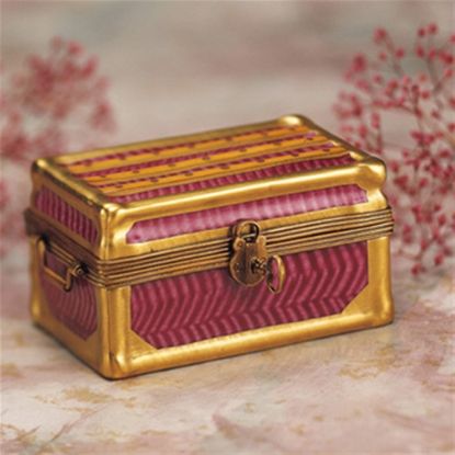 Picture of Limoges Pink and Gold Chest with Key Box