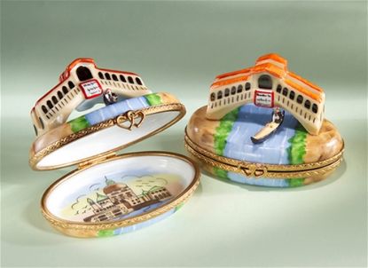 Picture of Limoges Venice Rialto Bridge with Gondola Box, Each.