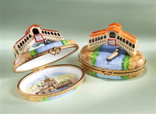 Picture of Limoges Venice Rialto Bridge with Gondola Box, Each.