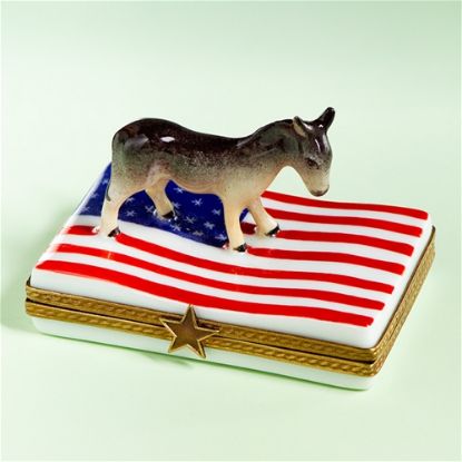Picture of Limoges Donkey on Flag Box