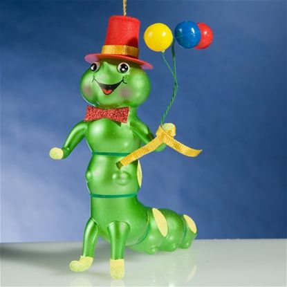 Picture of De Carlini Caterpillar with Balloons Christmas Ornament 