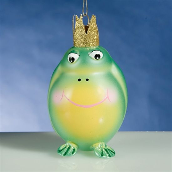 Picture of De Carlini Frog King Christmas Ornament