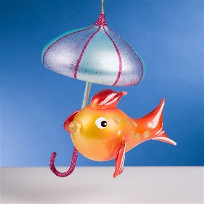Picture of De Carlini Fish under Umbrella Christmas Ornament