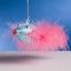 Picture of De Carlini Blue Fish Pink Feathers Christmas Ornament