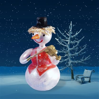Picture of De Carlini Snowman Playing Violin Christmas Ornament
