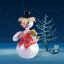 Picture of De Carlini Snowman Playing Violin Christmas Ornament
