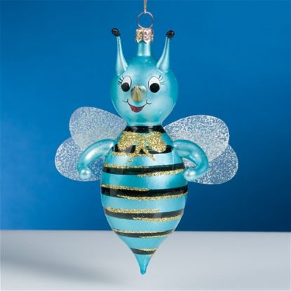 Show details for De Carlini Blue Bee Christmas Ornament Picture of De Carlini Blue Bee Christmas Ornament