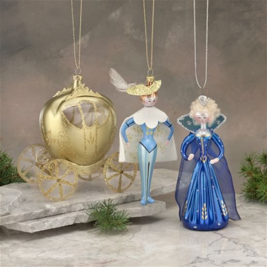 Picture of De Carlini Cinderella Set of 3 Christmas Ornaments 
