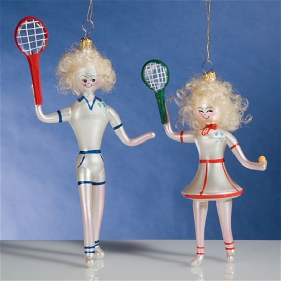 Picture of De Carlini  2 Tennis Players Christmas Ornaments 