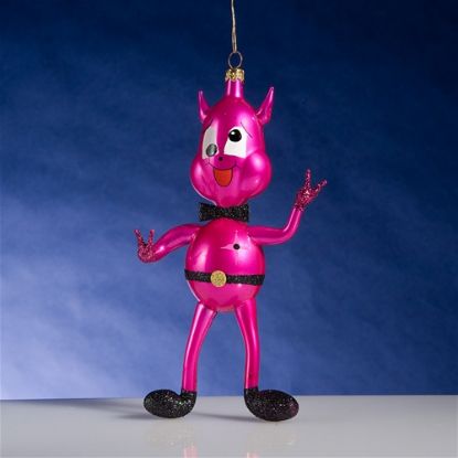 Picture of De Carlini Pink Alien Black Belt Christmas Ornament