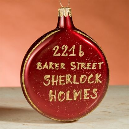 Picture of De Carlini Ltd Ed 221 Baker Street Door Sign Christmas Ornament