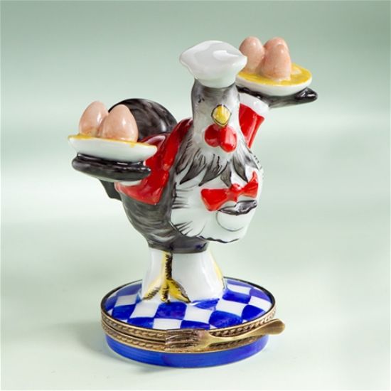 Picture of Limoges Rooster Chef with Eggs Box