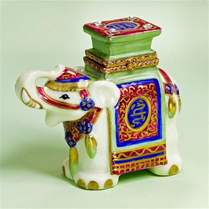 Picture of Limoges Jade and Blue Elephant Box