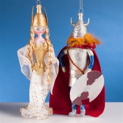 Picture of De Carlini Viking Couple Christmas Ornaments