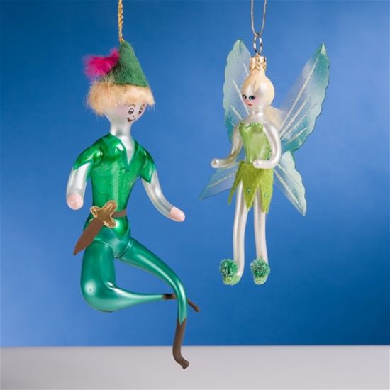 Picture of De Carlini Peter Pan and Tinkerbell Christmas Ornaments