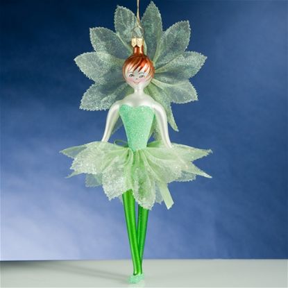 Picture of De Carlini Green Flower Lady Christmas Ornament