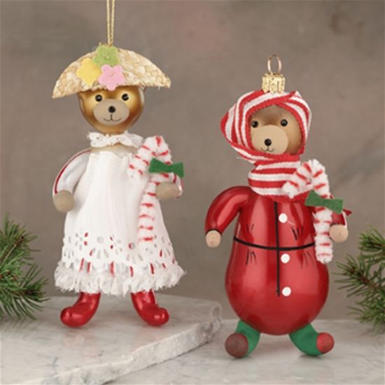 Picture of De Carlini Set of Teddies Christmas Ornaments