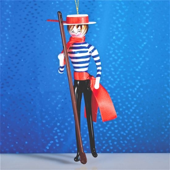 Picture of De Carlini Venitian Gondolier Christmas Ornament