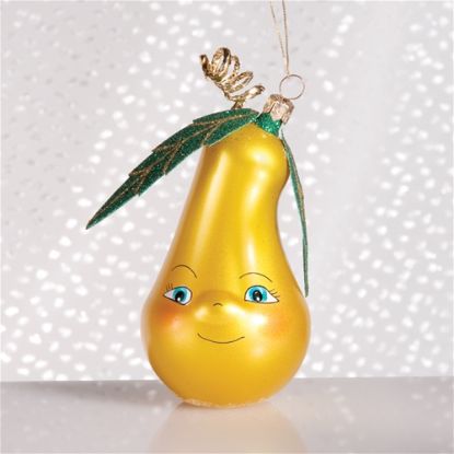Picture of De Carlini Yellow Pear Christmas Ornament