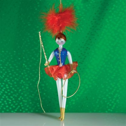 Picture of De Carlini Circus Lady Italian Glass Christmas Ornament 