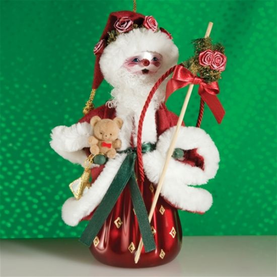 Picture of DeCarlini Santa with Teddy Christmas Ornament