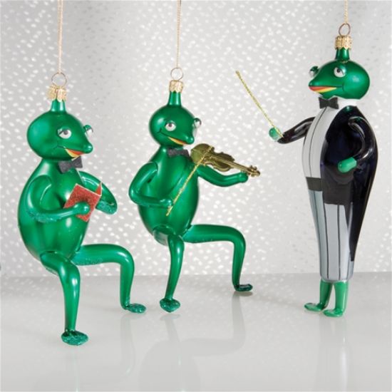 Picture of De Carlini Frog Orchestra  3 Christmas Ornaments