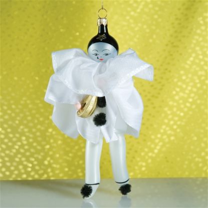 Picture of De Carlini White Pierrot Mandoline Christmas ornament