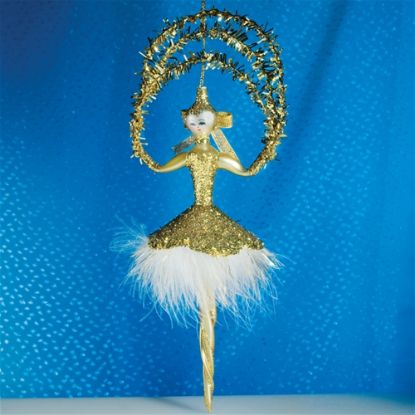 Picture of De Carlini Gold Dancing Lady Christmas Ornament