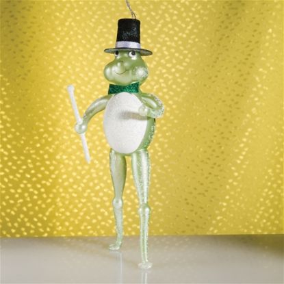 Picture of De Carlini Mr Frog with Hat Christmas Ornament
