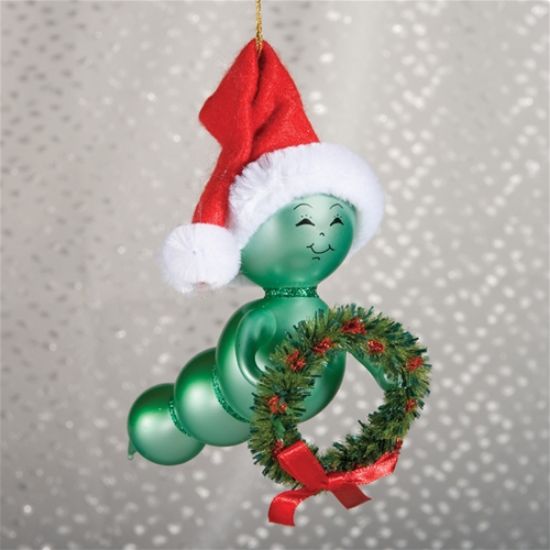 Picture of De Carlini Santa Caterpillar Christmas Ornament