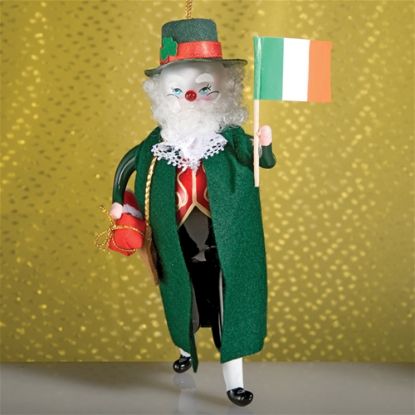 Picture of De Carlini Irish Santa Christmas Ornament