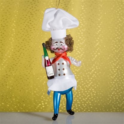 Picture of De Carlini Chef with Wine Christmas Ornament