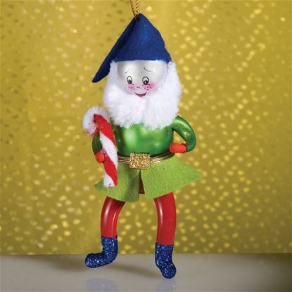 Picture of De Carlini Santa Helper with Candy Cane Christmas Ornament 
