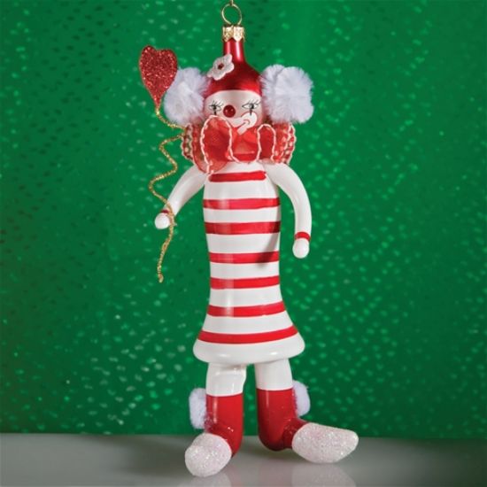 Picture of De Carlini Clown with Stripes Christmas Ornament
