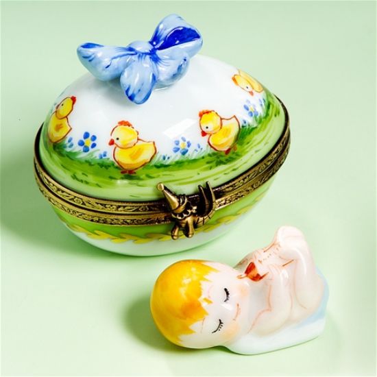 Picture of Limoges Baby Boy with Egg Box