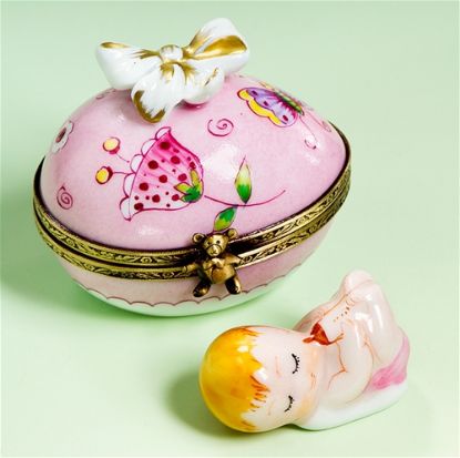 Picture of Limoges Baby Girl Box with Pink Egg Box