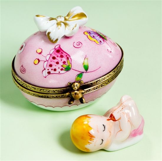 Picture of Limoges Baby Girl Box with Pink Egg Box