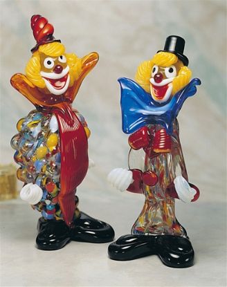 Picture of Murano Italian Glass Set of Two Clowns 