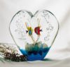 Picture of Murano Italian Glass Heart with Two assorted Fish 