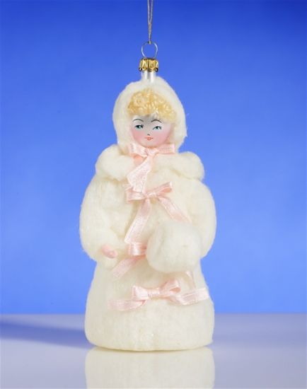 Picture of De Carlini Girl in White Coat Christmas Ornament