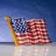 Picture of USA Flag Polish Glass Christmas Ornament
