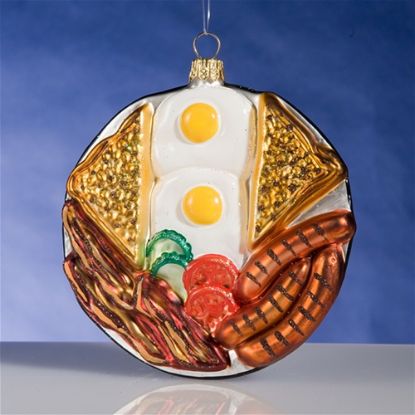 Picture of Breakfast Plate Polish Glass Christmas Ornament