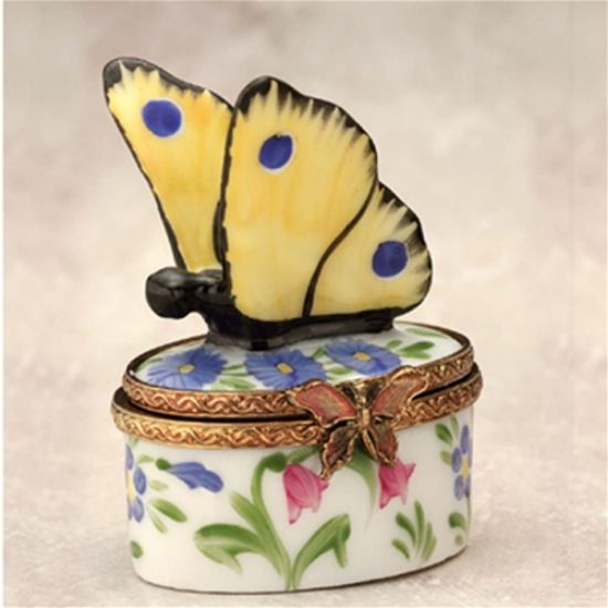 Picture of Limoges Yellow Butterfly Box