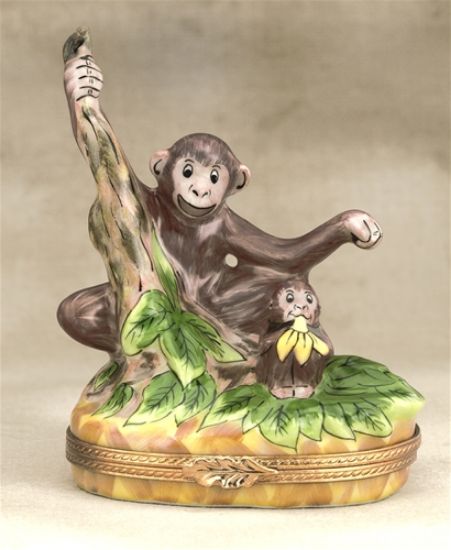 Picture of Limoges Monkey with Baby Box