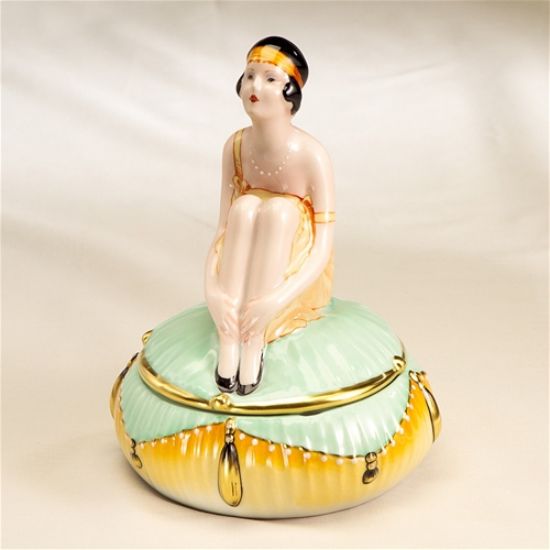 Picture of Limoges Art Deco Statuette Figurine Box 